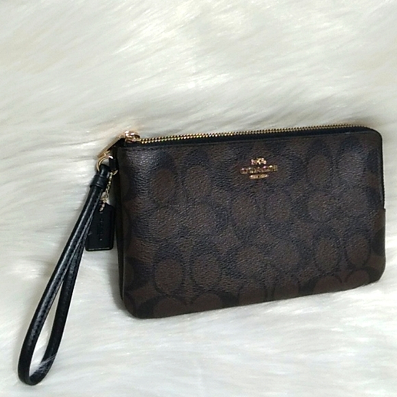 Coach Handbags - FINAL SALE! Like New Coach Large Signature Double Zip Wallet/Wristlet